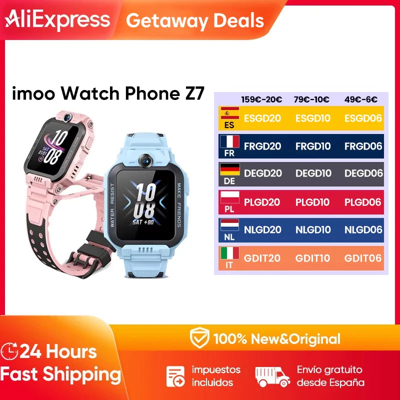 imoo Watch Phone Z7 Kids Smartwatch GPS Smart Watch with SIM 4G HD Video and Voice Call  IPX8 waterproof Global Version - QUORE