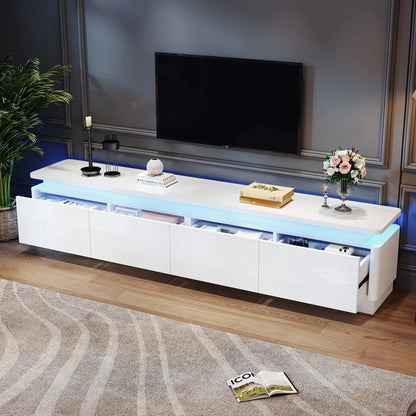 TV Meubel – TV Kast – TV Dressoir – TV Meubels – TV Stand – 180x34x40 cm – 4 Lades – LED Verlichting – Hoogglans – Geschikt voor 80 Inch TV