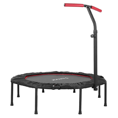 Fitness Trampoline - Mini Trampoline - Opvouwbaar Ontwerp - 127 cm Trampoline - Verstelbare T-handgreep - Indoor - Outdoor - TÜV GS-gecertificeerd - Max 150 kg - Rood - QUORE