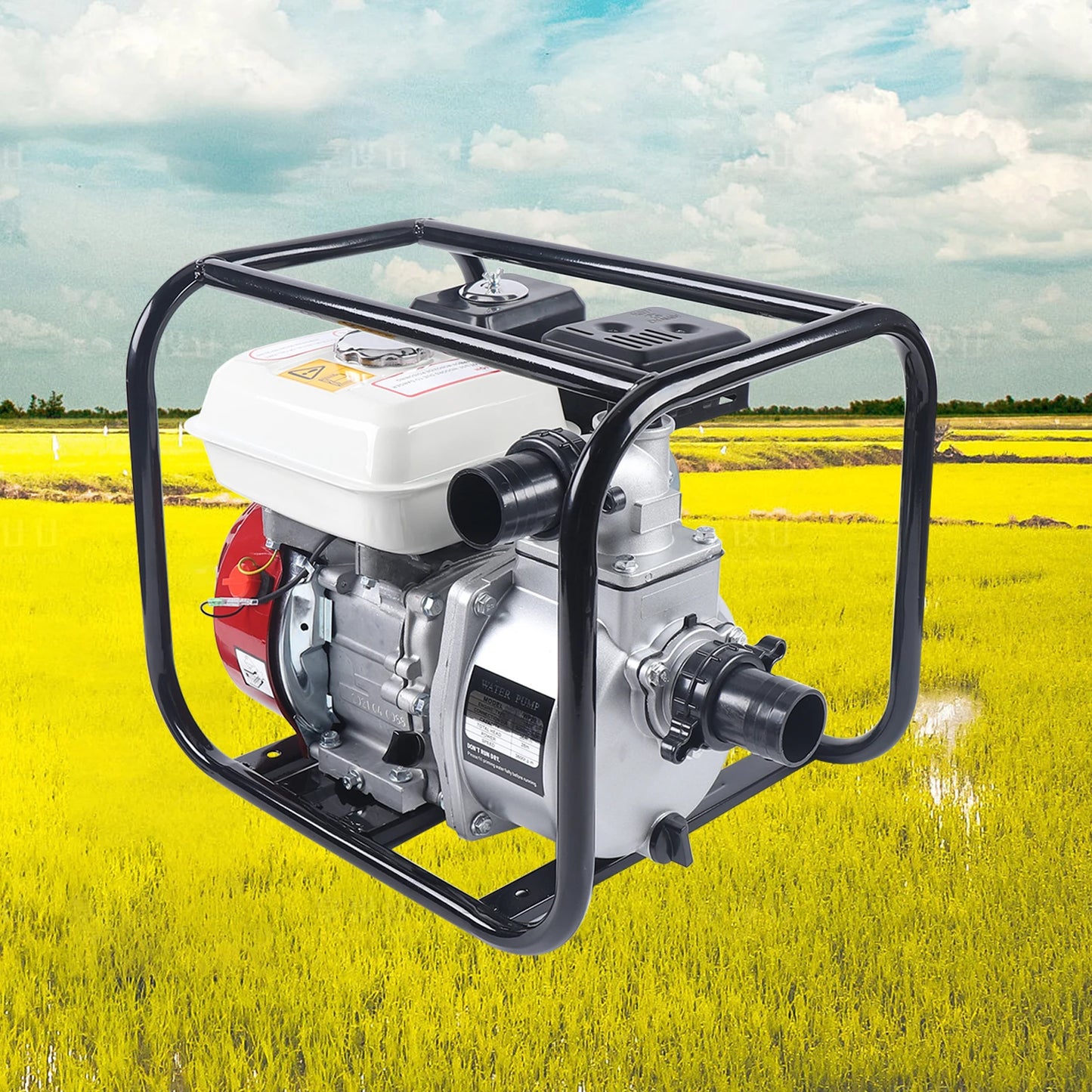 Waterpomp Benzine - Water Pump Petrol - 4-Takt Irrigatiepomp - 210cc - 2 Inch In-/Uitlaat - Landbouw Waterpomp