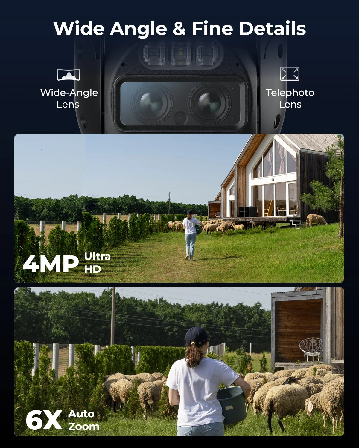 Reolink Trackmix 4K 8MP 4G LTE Cellular Security Camera Solar/Battery Powered Pan & Tilt IP Camera with Auto-Zoom Tracking
