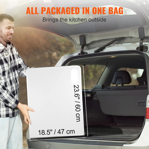 Picknicktafel - Picknicktafel Inklapbaar - Met Keuken Campingkastjes – Aluminium Koffer Tafel - Opbergtas - Verstelbare Hoogte voor Buiten en Tuin - 120x47x70cm - Zilver