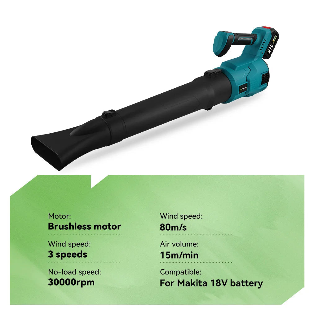 Bladblazer - Bladzuiger - Elektrische - Brushless  - 30000RPM - Air Duster - Tuingereedschap - Handzame 3-Standen Tuin- en Stofblazer – Inclusief 2x 18V Accu - QUORE
