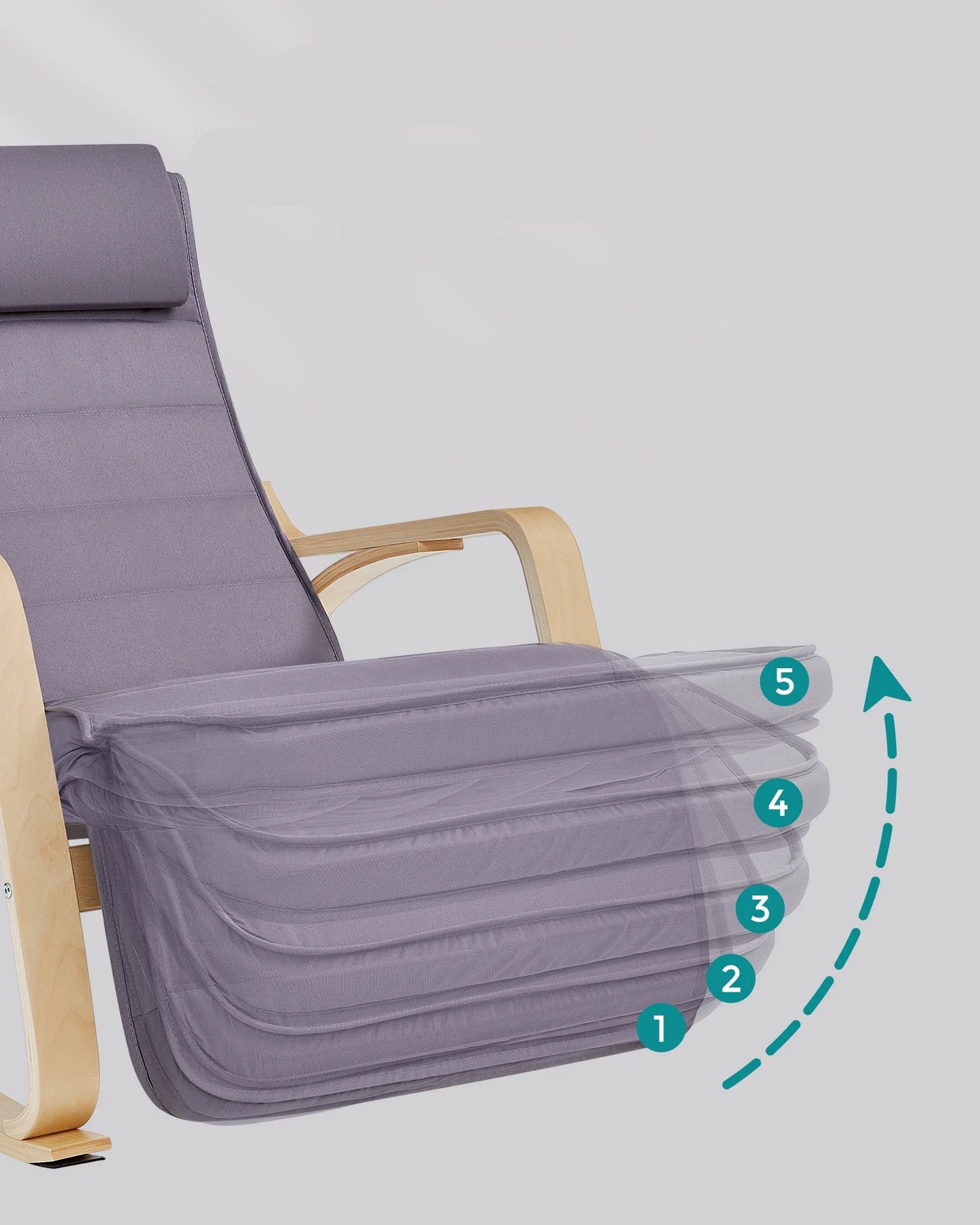 Schommelstoel - Schommelbank -  Relaxstoel - Draaifauteuil - Comfortabele Relaxstoel voor Woonkamer of Slaapkamer - Ivoor - QUORE