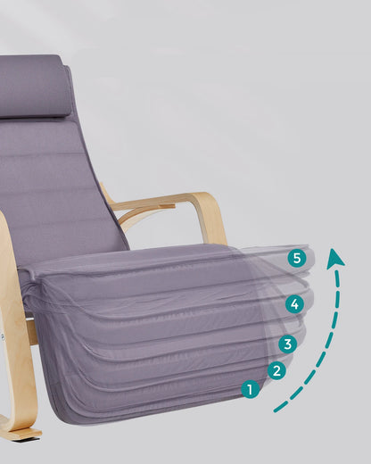 Schommelstoel - Schommelbank -  Relaxstoel - Draaifauteuil - Comfortabele Relaxstoel voor Woonkamer of Slaapkamer - Ivoor - QUORE