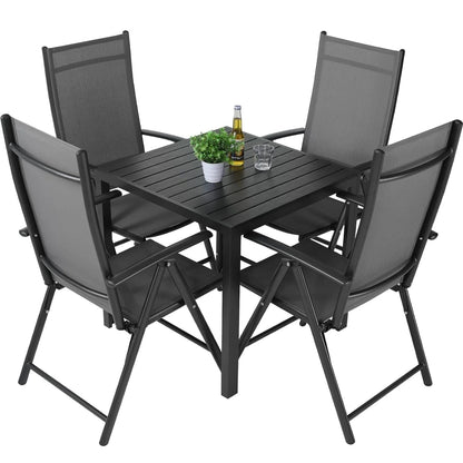 Balkonset – Tuinset – Balkonmeubel – Buitenmeubel – Aluminium – 7-Voudig Verstelbare Rugleuning – Inklapbare Stoelen - QUORE