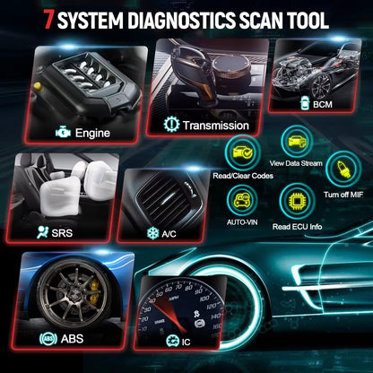 OBD2 Diagnosetool – Auto Scanner – Foutcode Lezer – Diagnose Scanner – ABS Airbag Reset – 5-Inch Touchscreen – USB Type-C