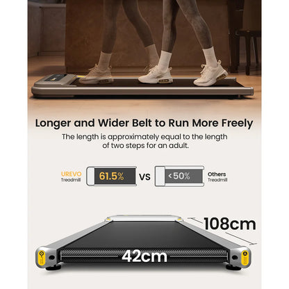 Loopband - Walking Pad - Wandelband - Hardloopband - Loopbanden - 2.5PK - Onder Bureau Loopband - 120kg Belastbaar - Draagbaar - LED Display - Snelheid tot 6 km/u - Voor Thuisgebruik