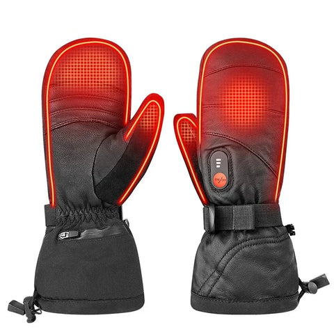 Heated Gloves - Electric Gloves - Heated Mittens - Unisex Heated Gloves - Battery Heated Gloves - Electric Mittens - Carbon Fiber Heating 3 Shift Temperatures - Extra Large