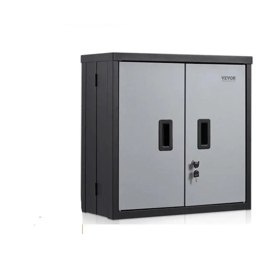 Wandkast - Kast - Locker - Opbergkast - Incl Slot en Sleutel - 54.5 Laadgewicht per Plank - Kluis - 66 x 30.5 x 66 CM - Garage - Muurkast - Cabinet - Zwart