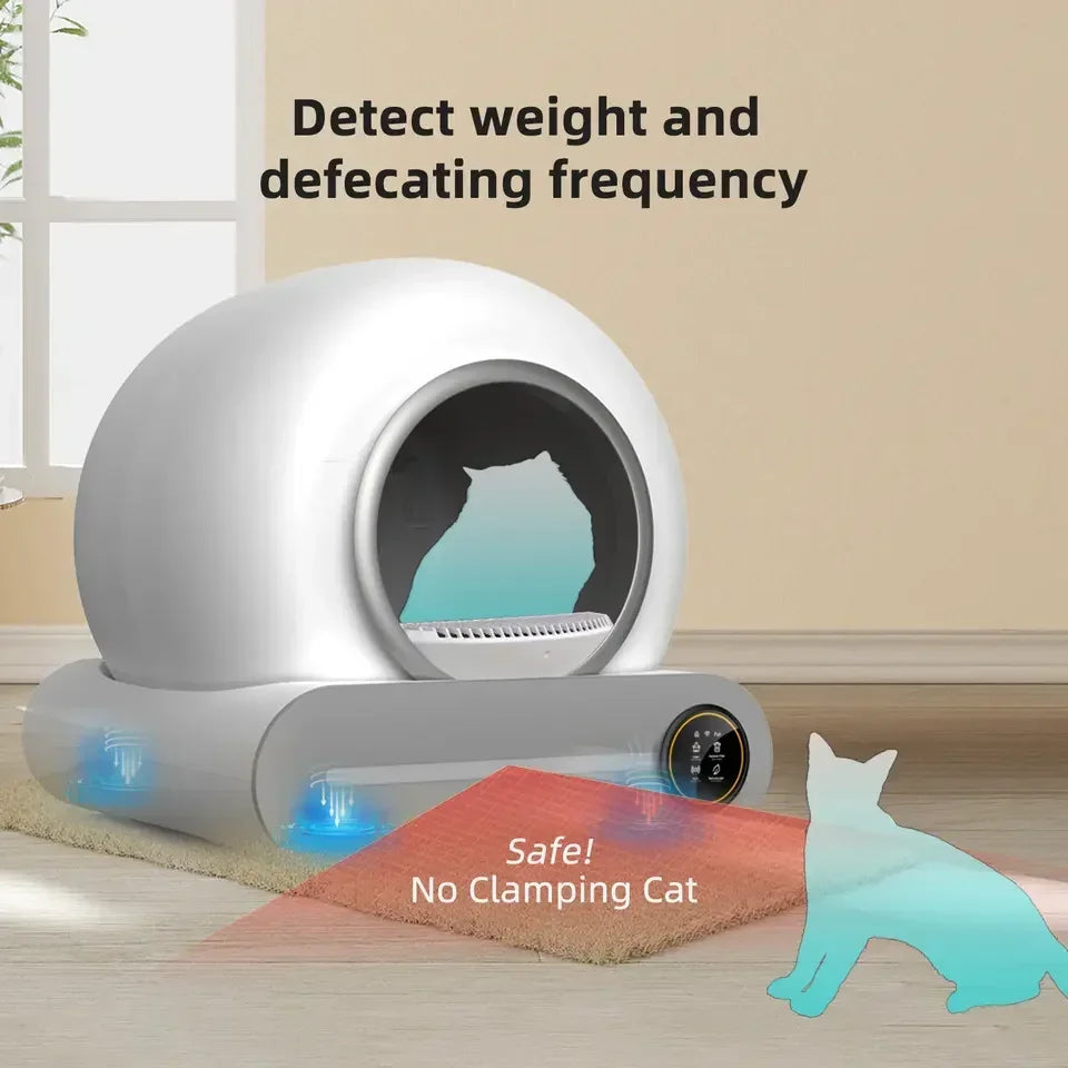 Automatische Kattenbak – Slimme Kattenbak – Zelfreinigende Bak – Geurbestrijding – 65 Liter – App-Bediening