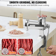 Handmatig Gehaktmolen - Voor alle soorten Vlees - Roestvrij staal - Vleesmolen - Vleesmolens - worstenmaker - Keukenmolenmachine - 304 roestvrij staal - Zilver