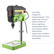 BG-5168E - Bench Drill - Variable Speed ​​- Depth Stop - Column Drill - Work Table - Tiltable - Bench Column Drill - 680W - 60Hz - Vegetable
