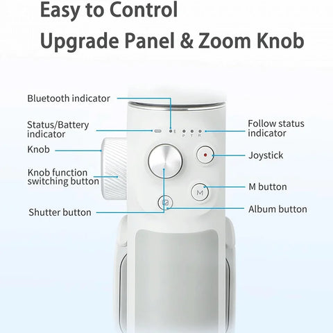 Smartphone stabilizer - Stabilizer - Handheld gimbal stabilizer - Tripod - 315 grams - Gray white