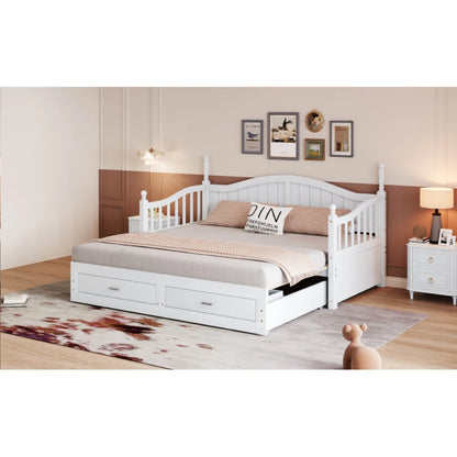 Bedbank – Slaapbank – Uitklapbed – Logeerbed – Bankbed – Massief Vurenhout – Uitschuifbaar 90x190 Naar 180x190 cm
