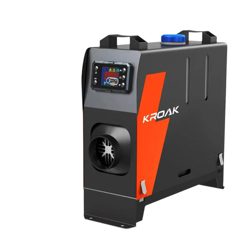 Kroak - Dieselkachel - Elektrische kachel - Kachel en ventilatoren - Benzineluchtkachel - met LCD - 12V - 5KW - met EU-adapter - Zwart