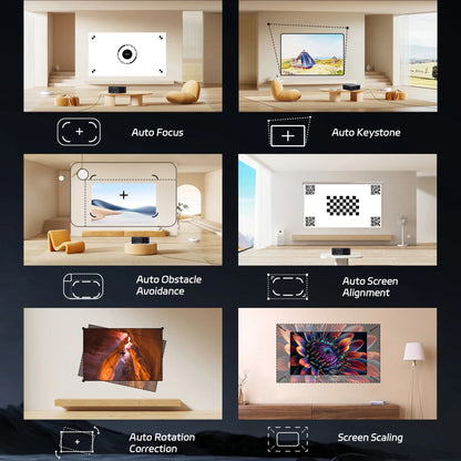 Mini Beamer - Projector - Digitale Beamer - Draagbaar - Smart TV Projectors - 1080P - 4K Full HD - Met Elektrische standaard - 1200ANSI - 130W -  Android System - EU-stekker