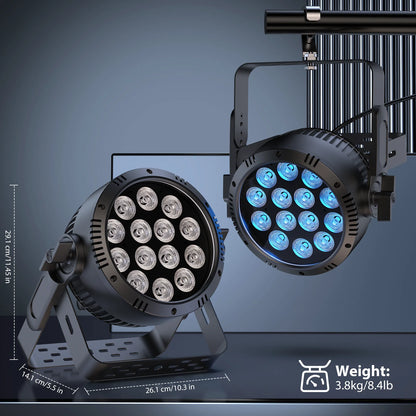 200W RGBW LED Par Light – Stage Lamp – DJ Verlichting – Podiumlicht – RGB LED Spot – IP65 Waterdicht – DMX512 Controle – Set van 4 – Aluminium Behuizing