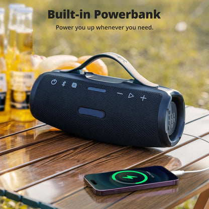 Bluetooth Speaker - Party Speaker - 50W - Draadloze - Draagbare - Waterdichte - Powerbank Functie - 20 Uur Speeltijd - Voor Camping & Feestjes - Blauw