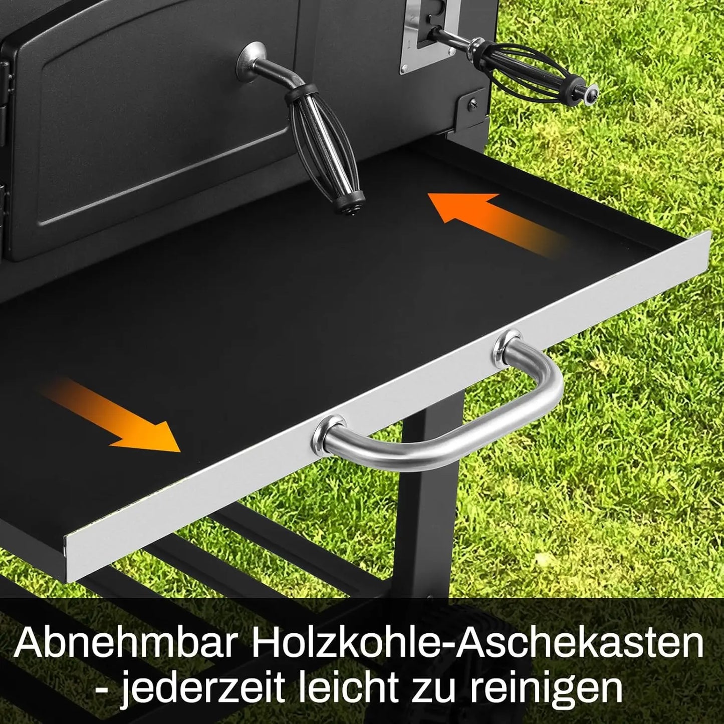 Houtskool Barbecue Trolley – Grote BBQ – BBQ Wagen – Houtskool Grill – Buitenbarbecue – Extra Groot Grilloppervlak – Ingebouwde Thermometer