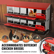 Nestkast - Nestkast voor kippen - Metalen Nestkast - Nestkast Groot - 30-40 inch - Stabiel & Corrosiebestendig - met Schuine Nestkast Bodemgaten