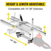 Vevor - Log Cutter - Chainsaw Mill - Plank Cutting - Log Cutter - Plank Saw - 14-36 Inch - Portable Sawmill - Wood Cutting - Log Cutter - Aluminum/Steel