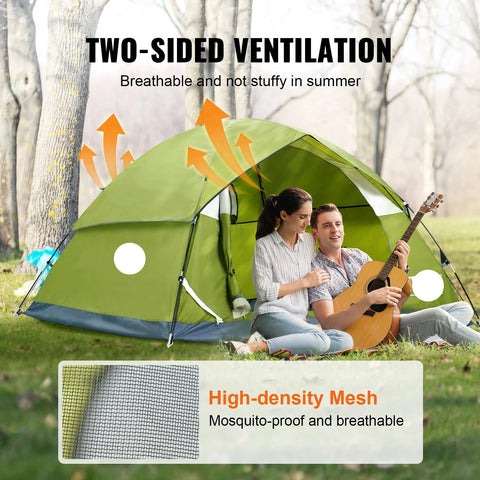 Tent - Strandtent - Campingtent - Waterdicht - Lichtgewicht - Backpacking Tent - voor Outdoor Familiecamping, Wandelen, Bergbeklimmen, & Reizen - Geschikt voor 3 Personen - Groen