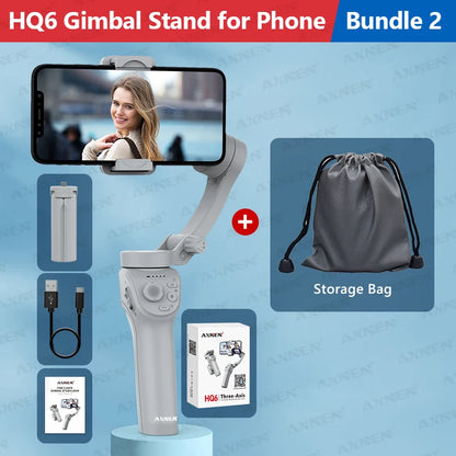 Gimbal Smartphone - Gimbal for Smartphone &amp; Camera - Handheld Mirrorless - 3-Axis - Handheld Gimbal Stabilizer - for Smartphone - for iPhone Android - Gimbal &amp; Bag