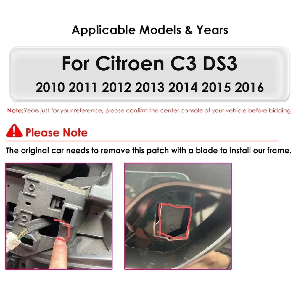 Auto Multimedia Speler - Voor Citroen C3 DS3 2010-2016 - 8GB128GB - 8 Core - Carplay Scherm - Navigatiesysteem Auto - Multimedia Autoradio - Zwart
