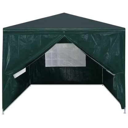 Tuinpaviljoen – Partytent – Tuintent –  Ontvangsttent – Marktkraamtent – Buitenoverkapping – Waterdicht PE – Roestvrij Stalen Frame - 3x3m - Groen