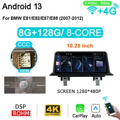 Carplay Android 14 Multimedia Speler – Autoradio – Touchscreen – Navigatiesysteem – Infotainmentsysteem – 8GB RAM – 256GB Opslag