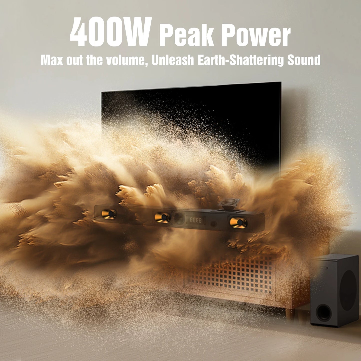 Soundbar – Home Cinema Speaker – Audio Systeem – Surround Geluid – 3.1.2 Kanaals – 400 Watt Piekvermogen – 5,25 Inch Subwoofer