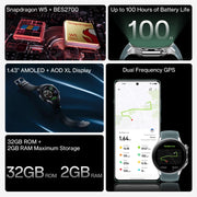 Smartwatch - Smartwatch Women - Smartwatch Men - Smartwatches - Global Version - Dual Frequency GPS Wear OS 4 NFC - Black Steel