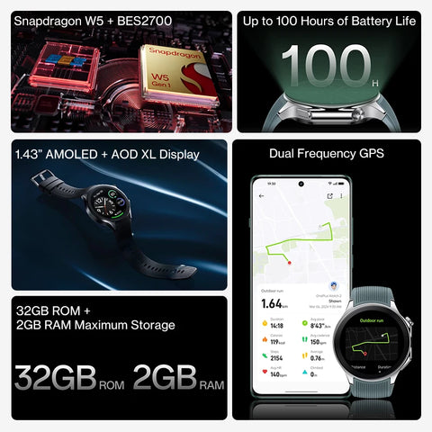 Smartwatch - Smartwatch Women - Smartwatch Men - Smartwatches - Global Version - Dual Frequency GPS Wear OS 4 NFC - Black Steel