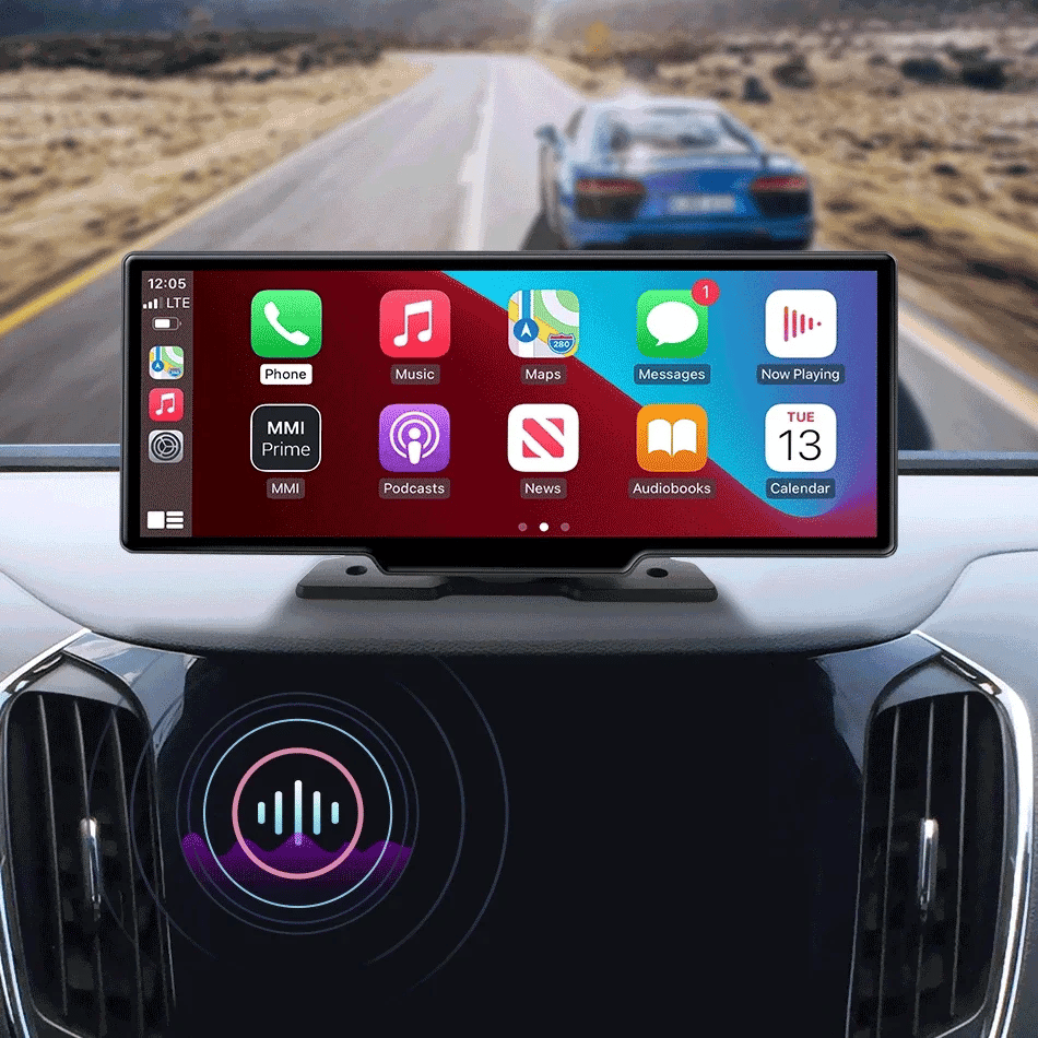 10.26” 4K Dual Dashcam Spiegel – GPS & WiFi – Draadloze CarPlay & Android Auto – Nachtvisie – Loop Recording – Zonder Geheugenkaart