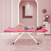 Opvouwbare PVC-massagetafel - Schoonheidsbed Massagetherapiebank - Gezichtsbehandeling SPA Opvouwbaar - Massage - Massage Tafel - Massage Bed - Roze