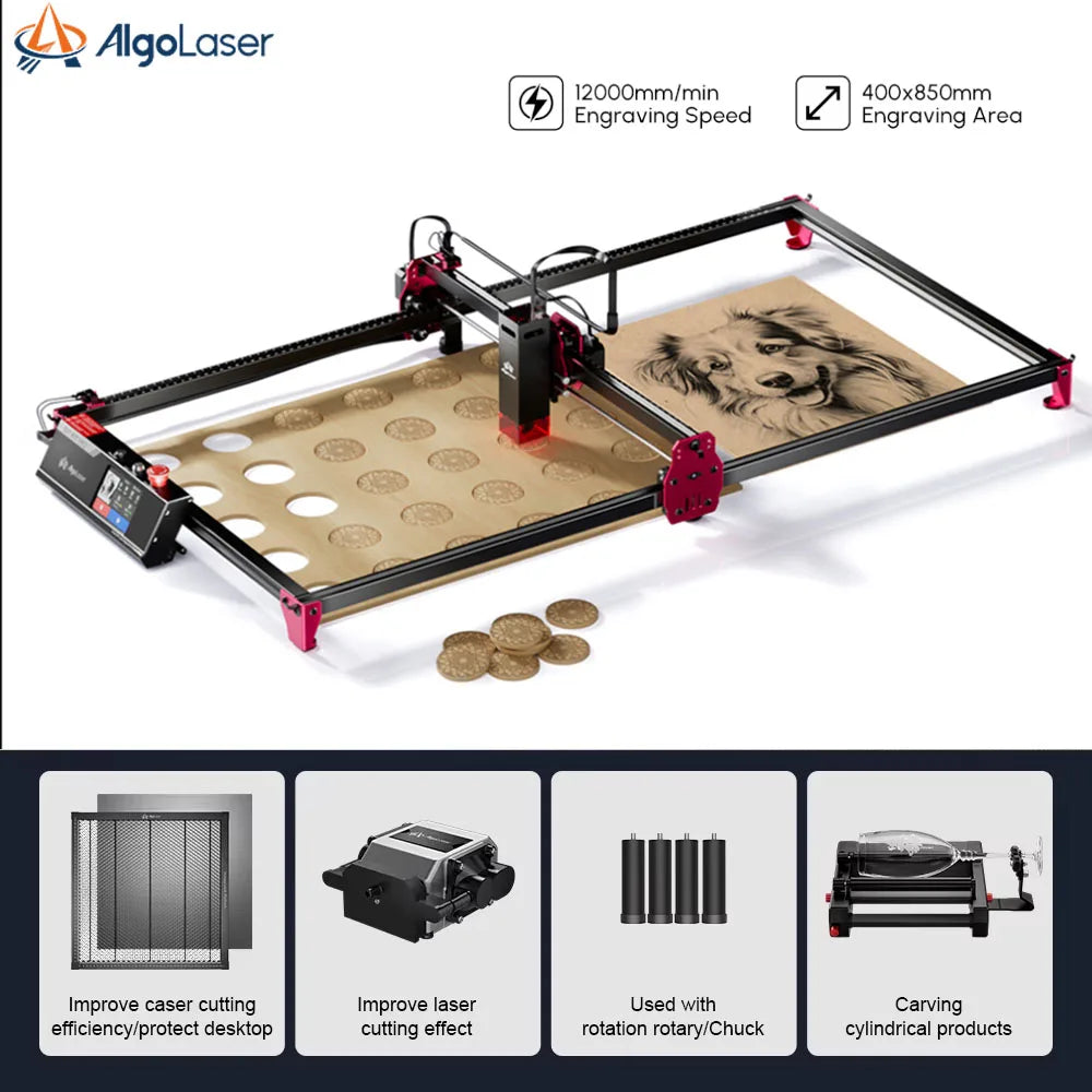 AlgoLaser DlY KIT MK2 10W Laser Engraver Handwriting Smart High Speed Laser Engraving Machine Holiday Handmade Tool Wood Metal - QUORE