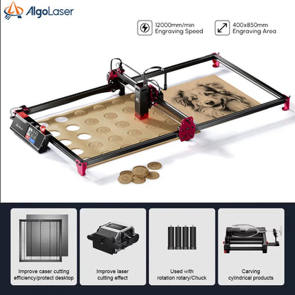 AlgoLaser DlY KIT MK2 10W Laser Engraver Handwriting Smart High Speed Laser Engraving Machine Holiday Handmade Tool Wood Metal - QUORE
