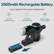 Steelstofzuiger Draadloos - Steelstofzuiger - Stofzuiger - Steelstofzuiger Snoerloos - Krachtige Zuigkracht - 23kPa - 25.2V - 2500mAh - 400W - Zwart