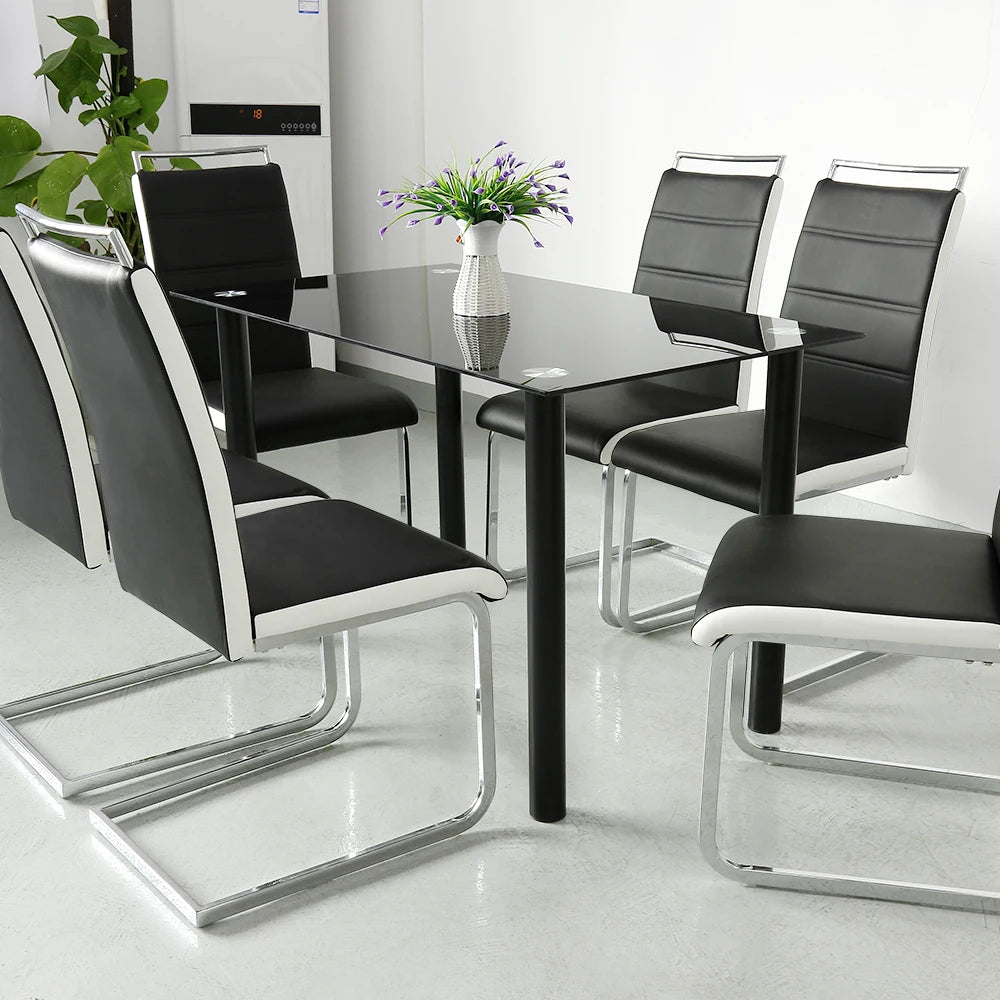 Set of 2 dining room chairs, cantilever kitchen chair, modern chairs, upholstered, dining table chairs, visitor chair - QUORE