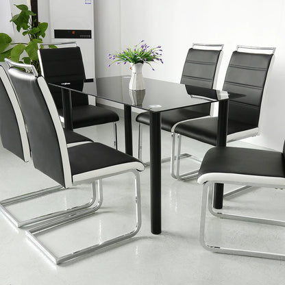 Set of 2 dining room chairs, cantilever kitchen chair, modern chairs, upholstered, dining table chairs, visitor chair - QUORE