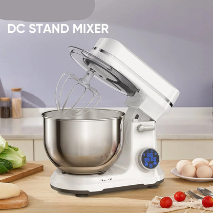 Keukenmixer - Keukenmachine - Foodprocessor - Keukenrobot -  1200W - OLED Touchscreen – 11 Snelheden – 5L RVS Mengkom – Elektrische Foodmixer - Wit