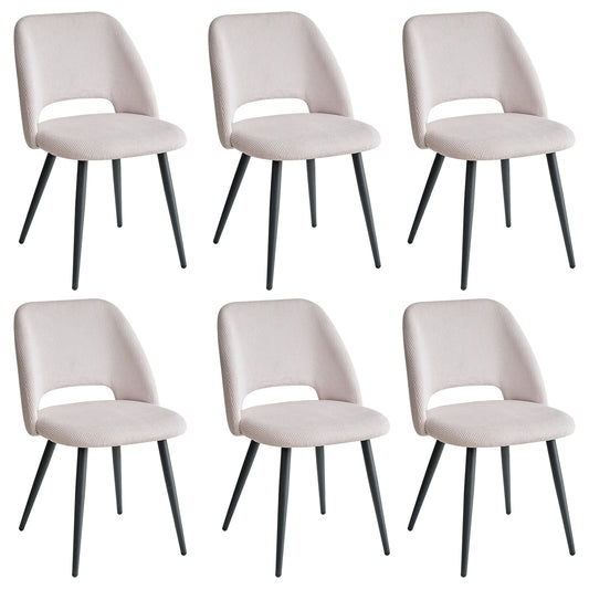 Set of 2/4/6 Stylish Corduroy Dining Chair - Soft Fabric Seat, Ergonomic Design, Suitable for Family Dining Space