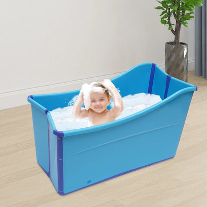 Peuterbad - Opvouwbaar Bad Kinderen - Opvouwbaar Bad Volwassenen - Bath Bucket - Kinderbadje - Inklapbaar Bad - Blauw - 98x50x56cm