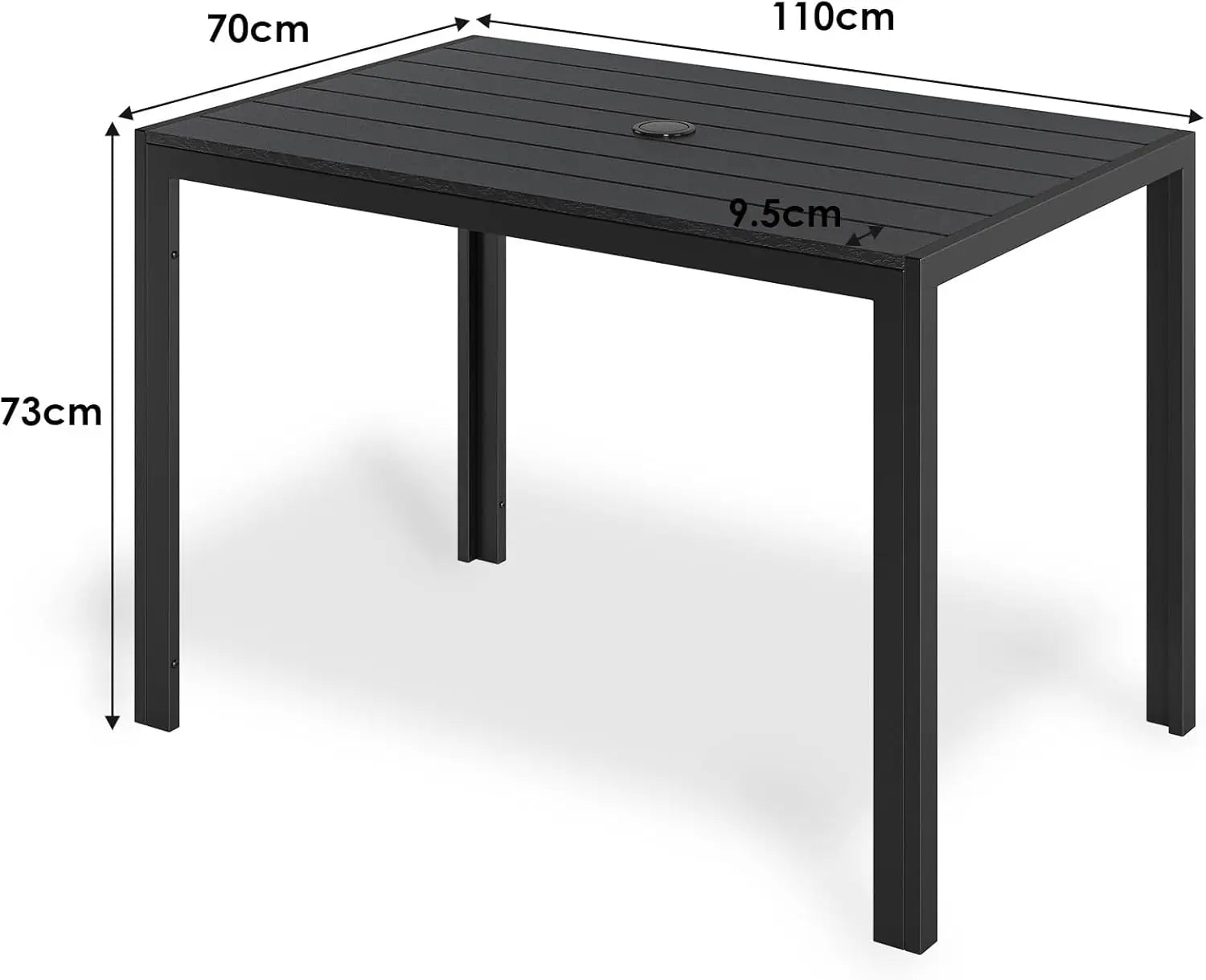 Tuintafel – Balkontafel – Buiten Tafel – Terrastafel – Aluminium Frame – Weerbestendig WPC Blad - QUORE