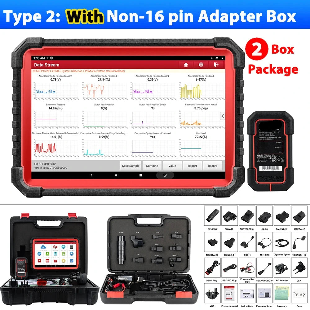 Autodiagnose Tool – Auto Scanner – Diagnoseapparaat – OBD Scanner – Foutcode Uitlezer – 10.1 Inch Scherm – 37+ Resetfuncties