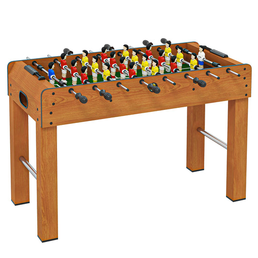 Tafelvoetbaltafel – Voetbalspel – Jeu de Football – Kickertafel – Spelletje – Natuurlijk Hout – Compact Formaat 122x61x80,7 cm – Duurzaam MDF & Roestvrijstalen Stangen