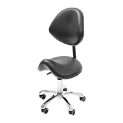 Zadelkruk - Zadelkruk op wielen - Zadelkruk met rugleuning - Zadelkruk Ergonomisch - Zwaar gebruik - In hoogte verstelbaar - Wit