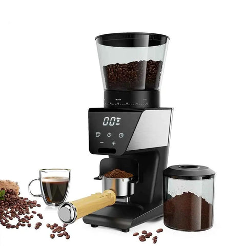 Automatische braammolen - Elektrische Koffie Molen - Automatische Koffiebonen Vermalen - Koffiebonen Machine - Elektrische koffiemolen - voor espresso Amerikaanse koffie Overgieten Visuele bonenopslag - 220V - 300W