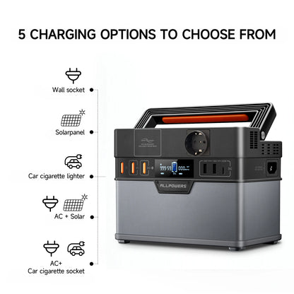 Draagbare Power Station – Mobiele Accu – Camping Generator – Noodstroomvoorziening – Energieopslag – 700W Continu Vermogen – 606Wh Lithium-Ion Batterij